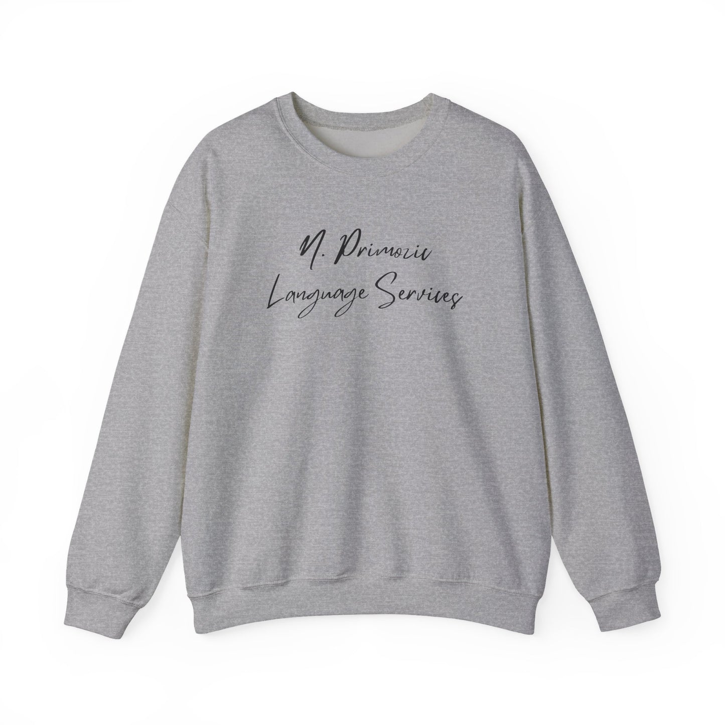 N. Primozic Language Services Sweatshirt Black Font