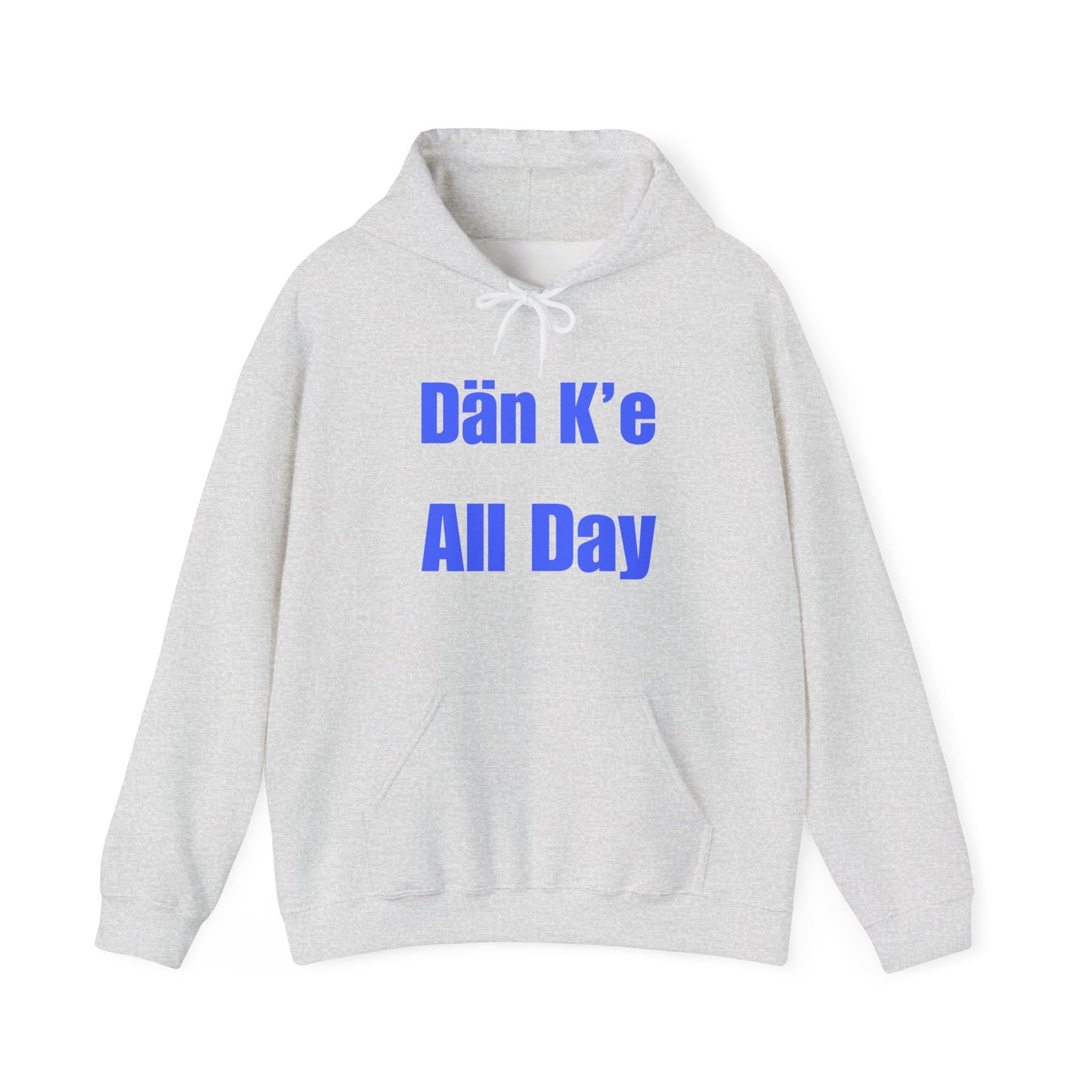 Dän K’e All Day Bold Hoodie Blue font