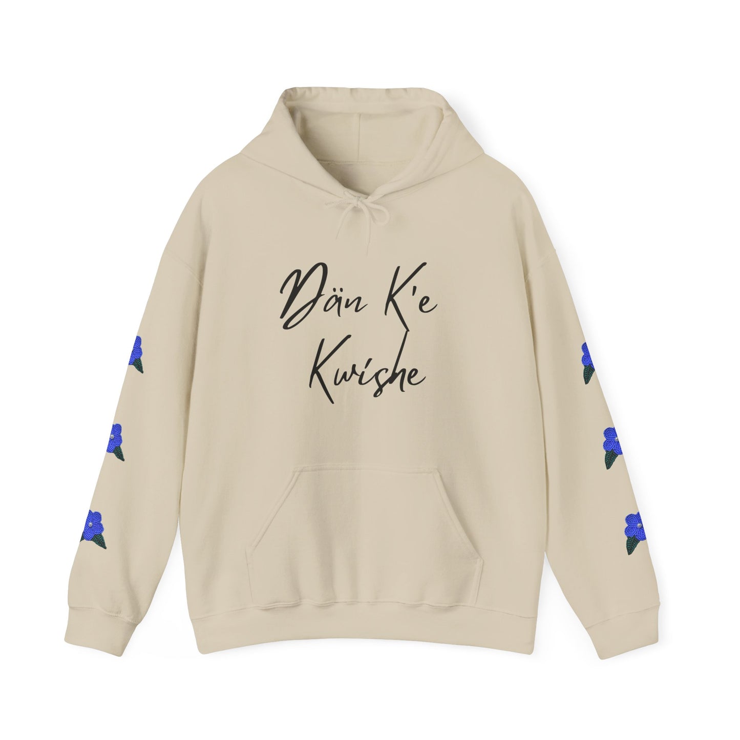 "I Speak Southern Tutchone" Blue Flower Hoodie