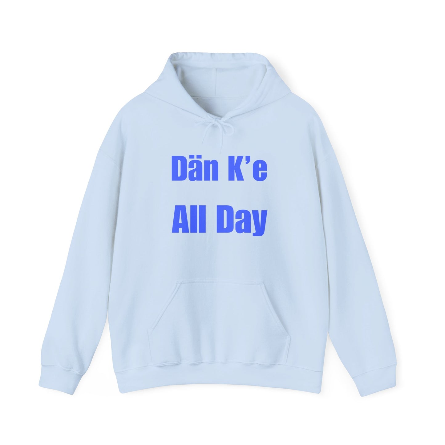 Dän K’e All Day Bold Hoodie Blue font