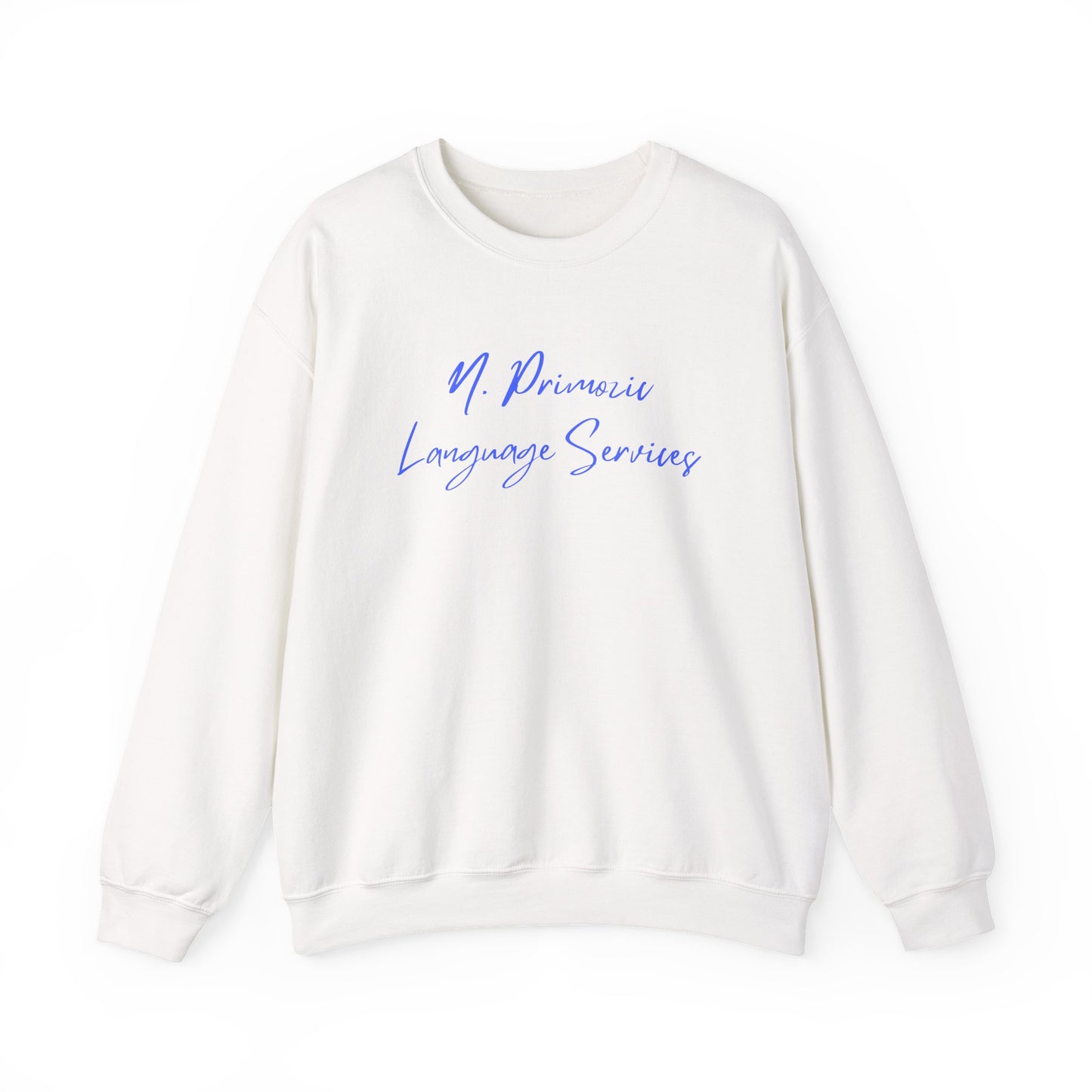 N. Primozic Language Services Sweatshirt Blue Font