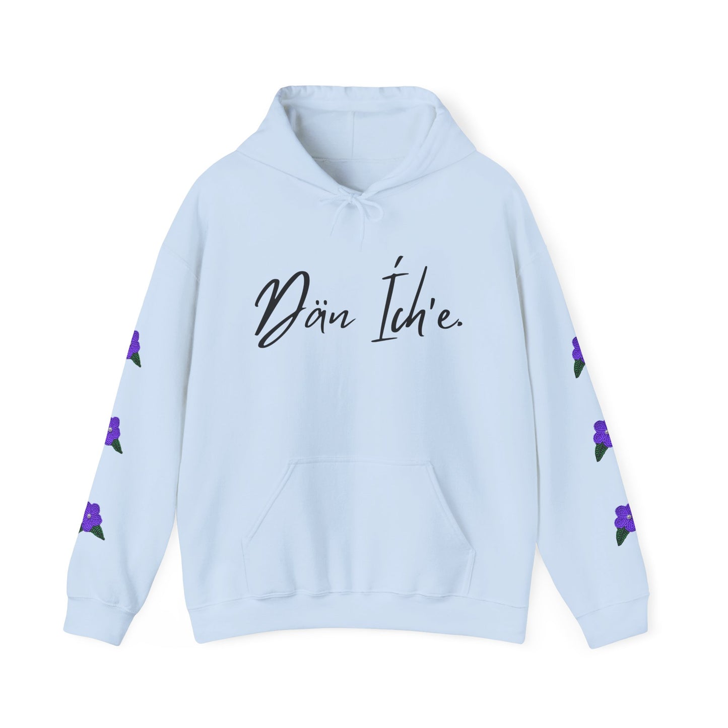 "I am Dän" Hoodie Purple Flower