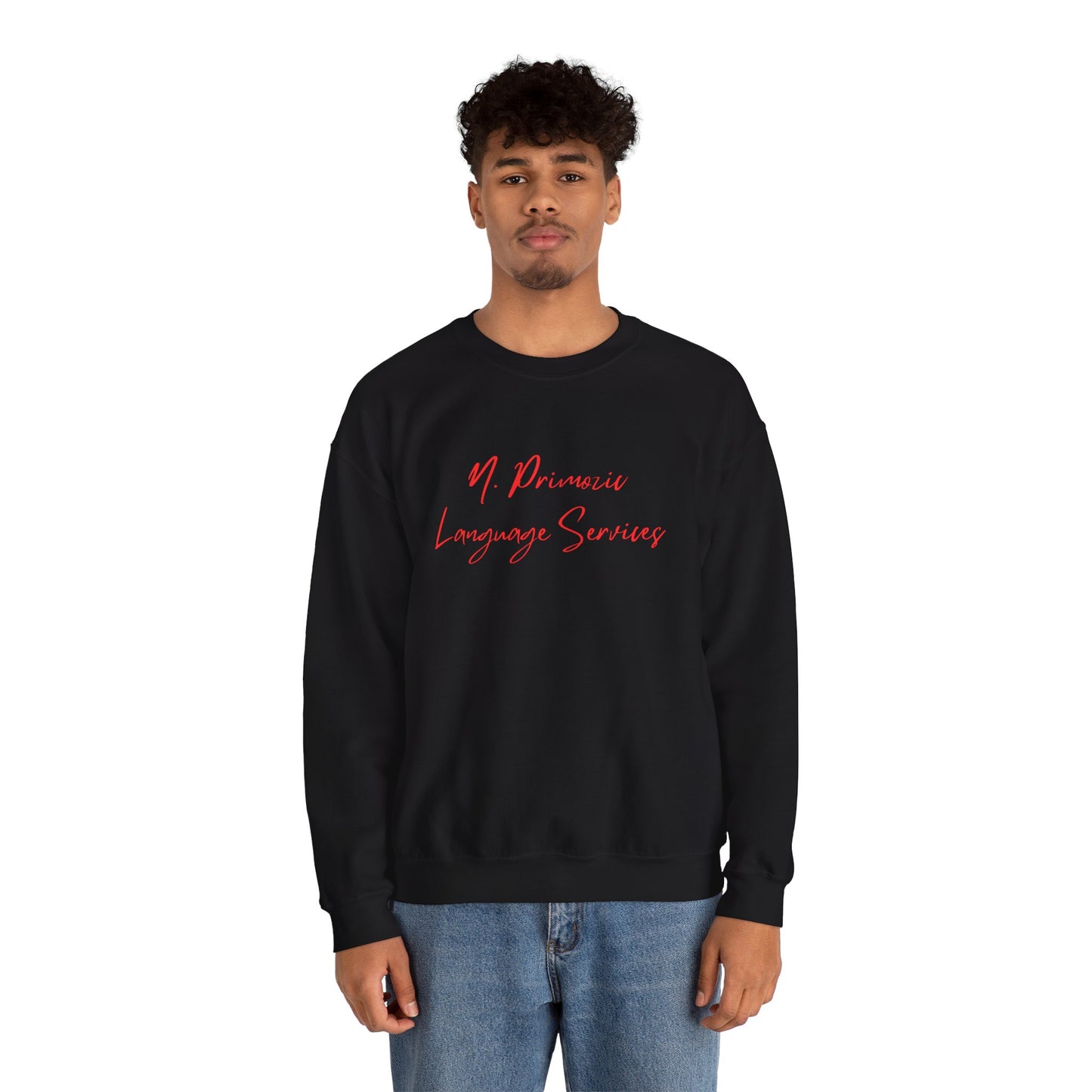 N. Primozic Language Services Sweatshirt Red Font
