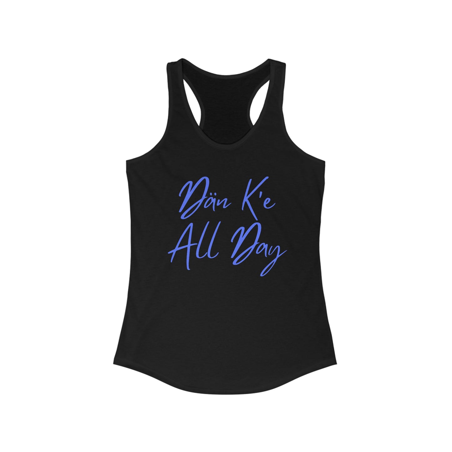 Dän K’e All Day Tank Blue Font