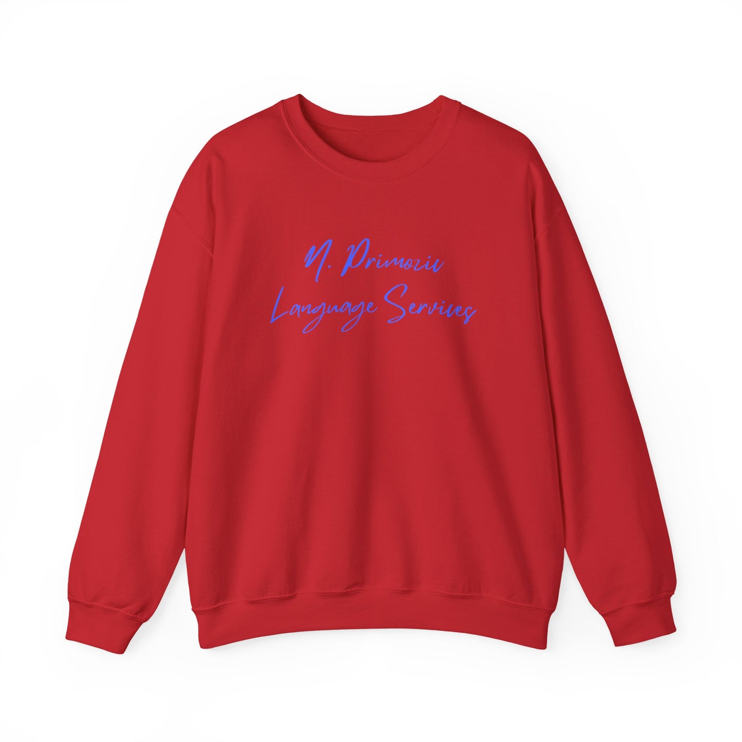 N. Primozic Language Services Sweatshirt Blue Font