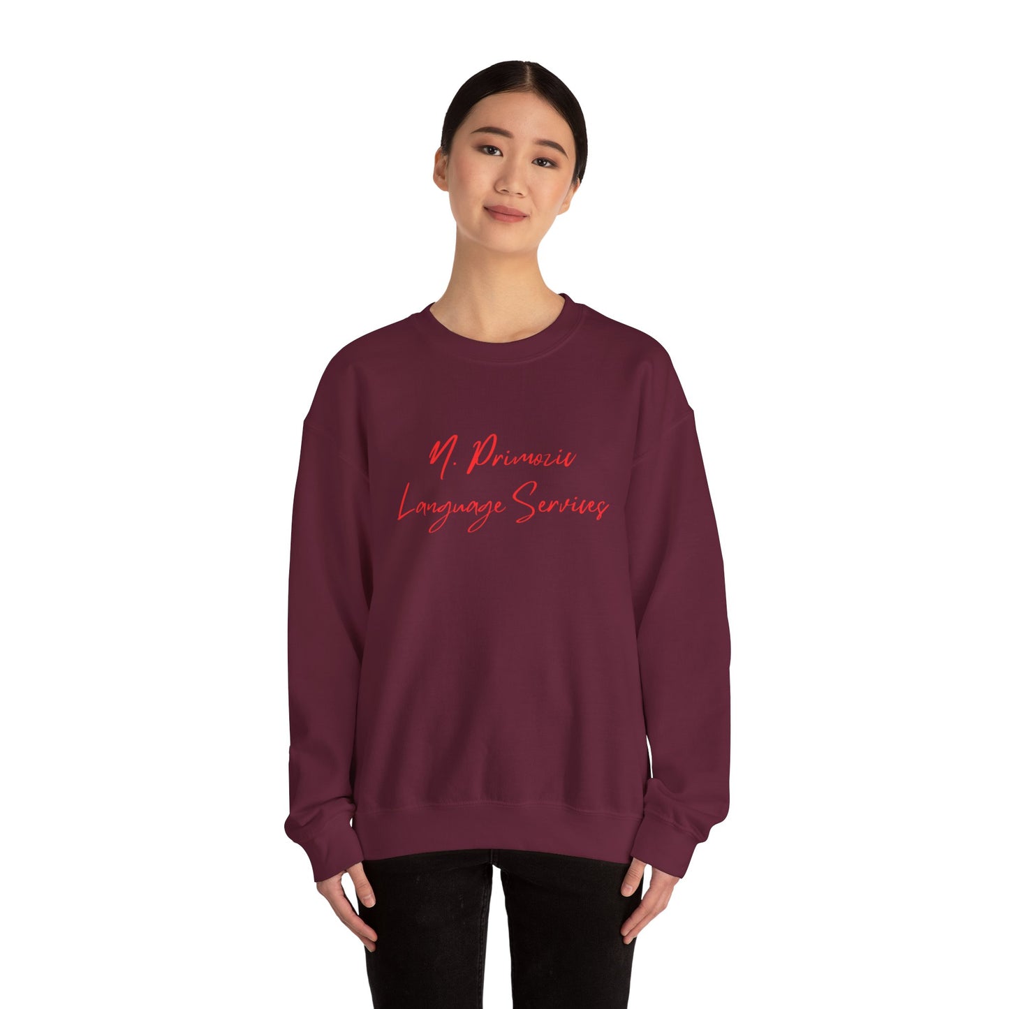 N. Primozic Language Services Sweatshirt Red Font