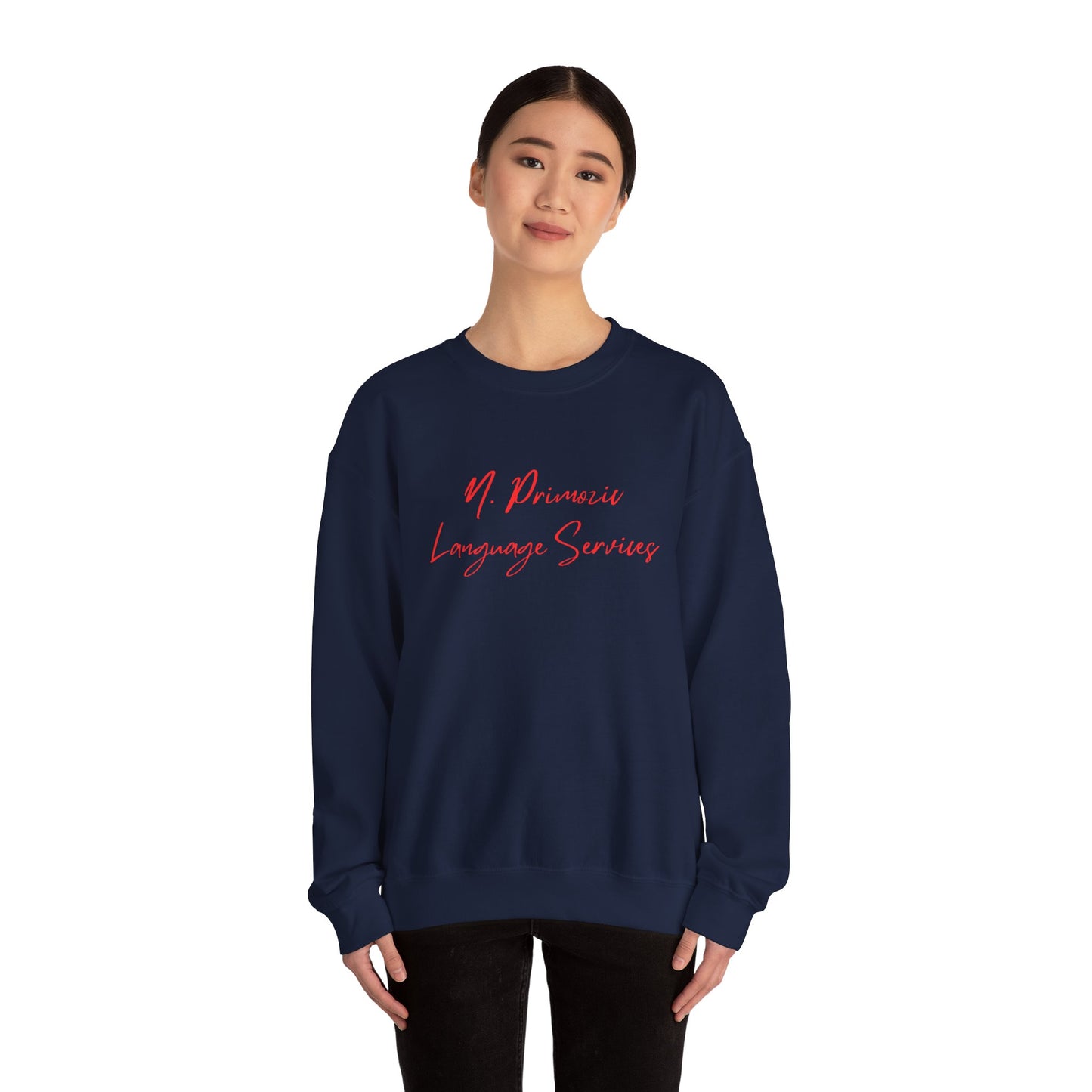 N. Primozic Language Services Sweatshirt Red Font