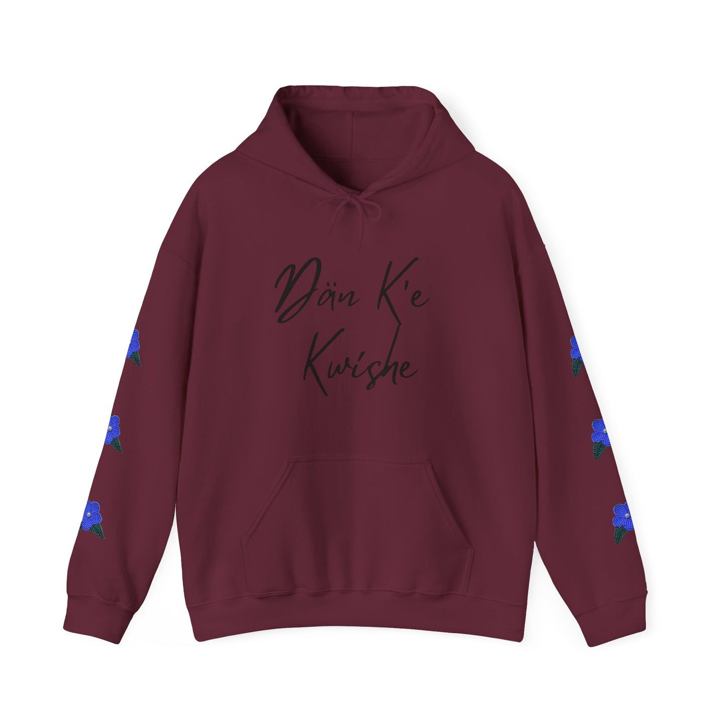 "I Speak Southern Tutchone" Blue Flower Hoodie