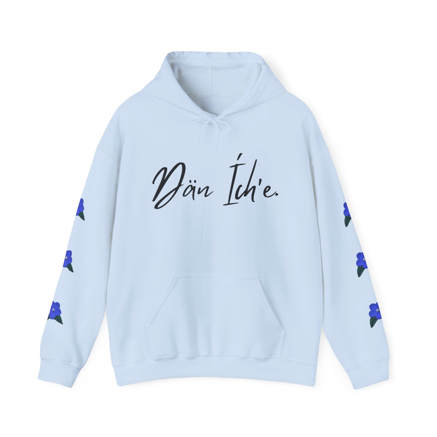"I am Dän" Blue Flower Hoodie