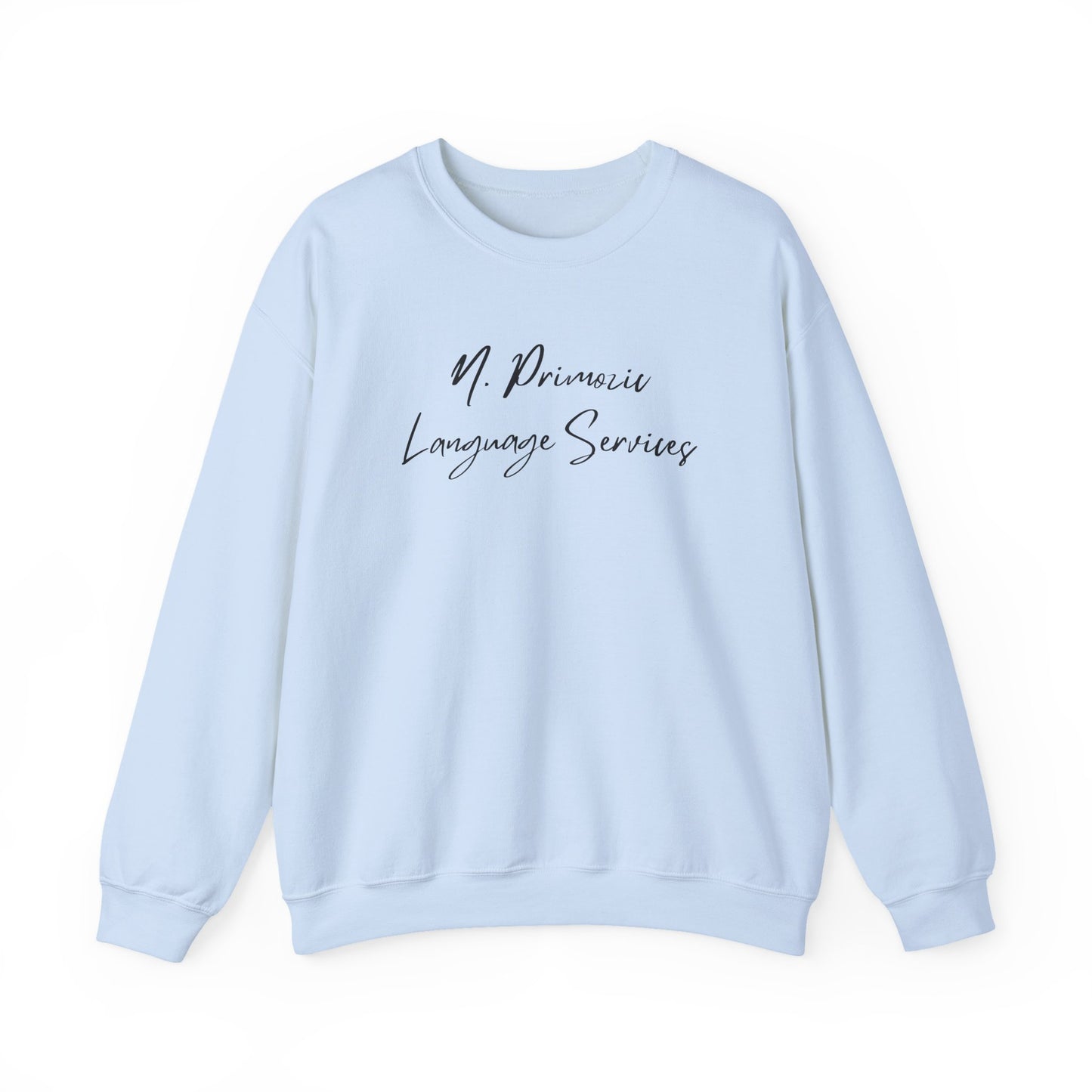 N. Primozic Language Services Sweatshirt Black Font