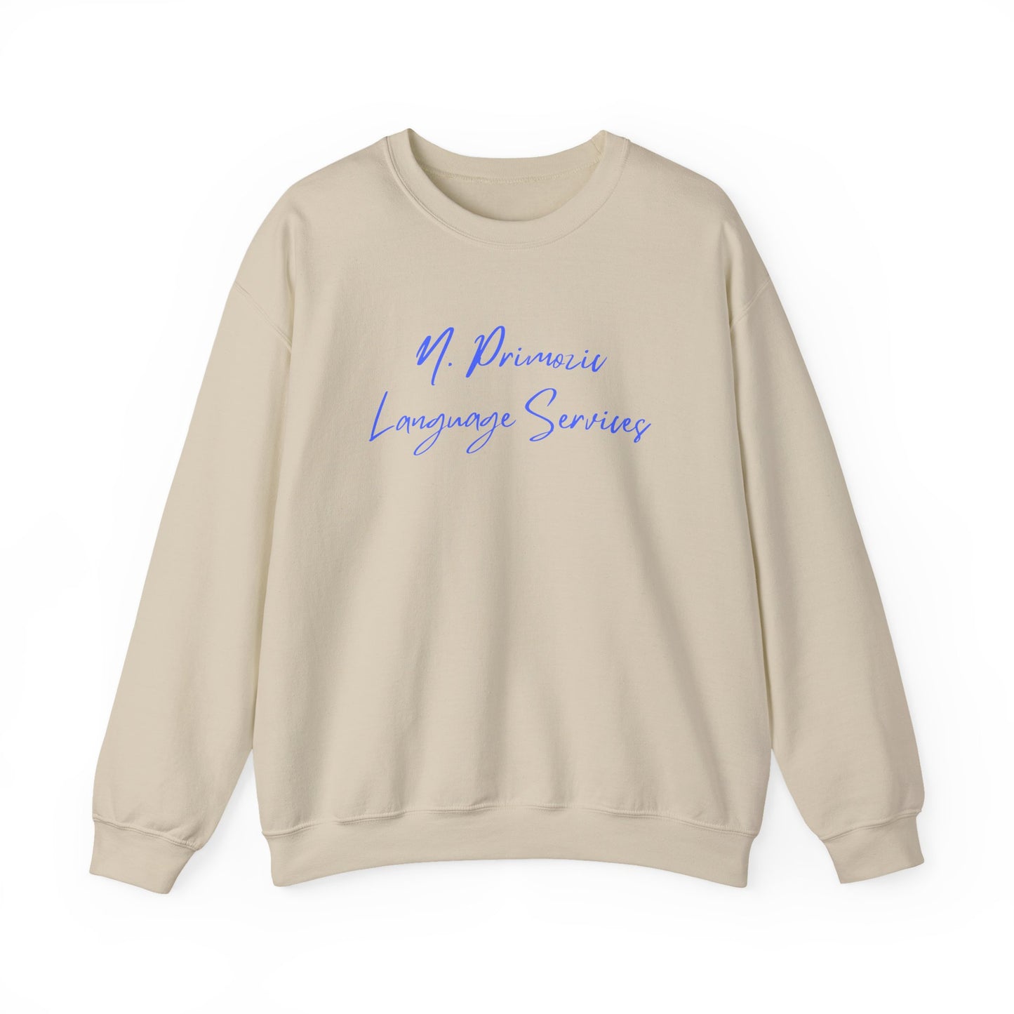 N. Primozic Language Services Sweatshirt Blue Font