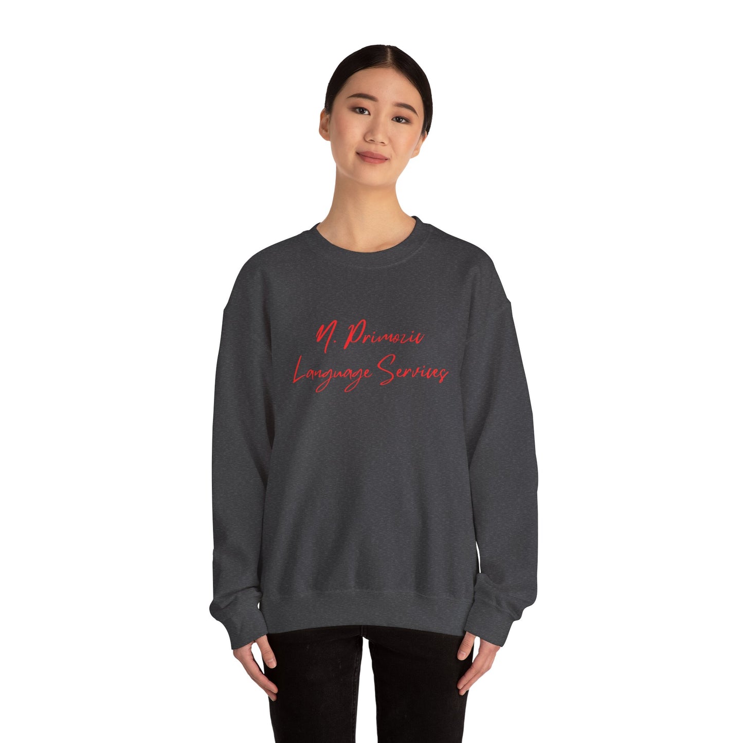 N. Primozic Language Services Sweatshirt Red Font