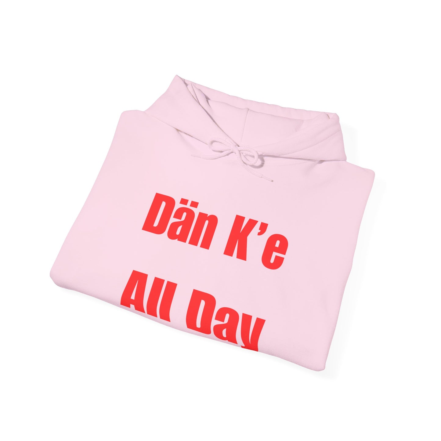 Dän K’e All Day Bold Hoodie Red Font