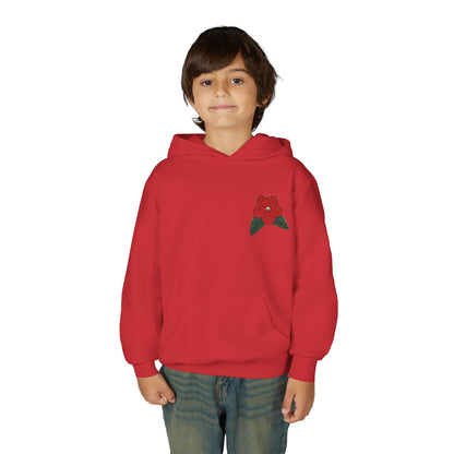 Youth Beaded Flower Hoodie Red