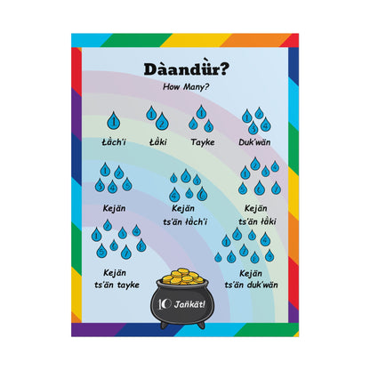 How Many? Bilingual Counting Poster — Rolled Educational Poster (Dàandür? / English)