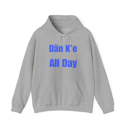 Dän K’e All Day Bold Hoodie Blue font