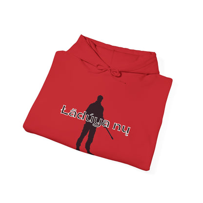 Hunter Silhouette Hoodie with "Lädúya nų" (I’m Going Hunting) Text