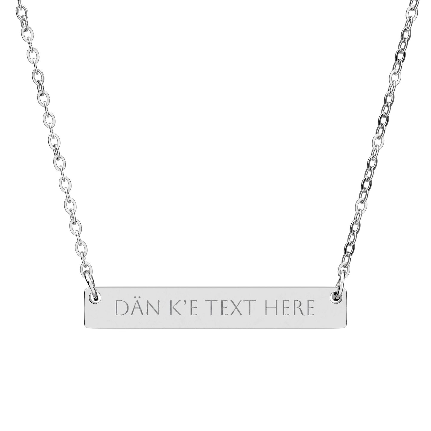 Personalized Horizontal Bar Necklace — Traditional Name Necklace