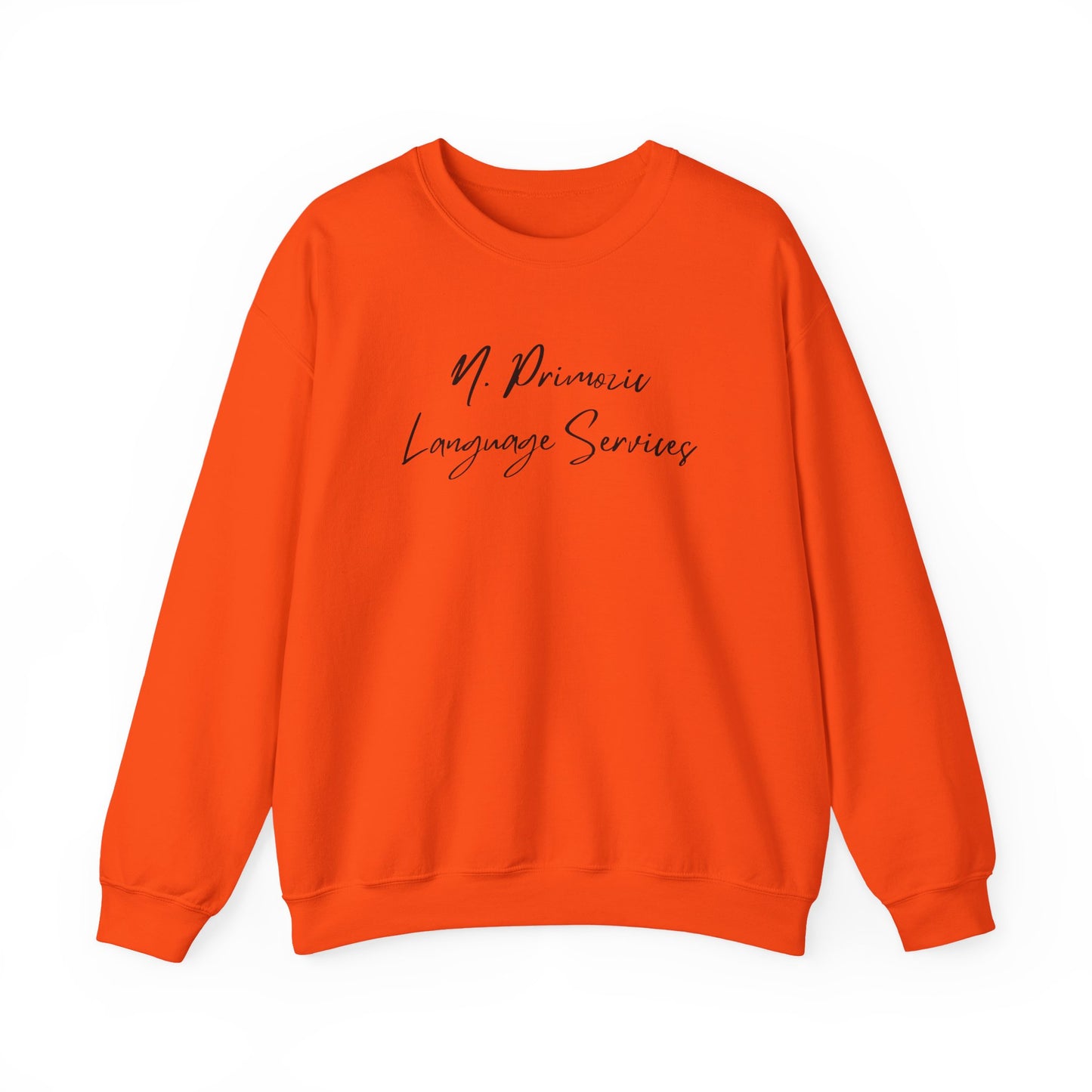 N. Primozic Language Services Sweatshirt Black Font