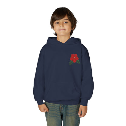 Youth Beaded Flower Hoodie Red
