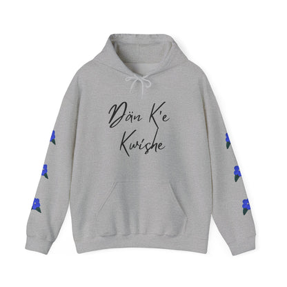 "I Speak Southern Tutchone" Blue Flower Hoodie