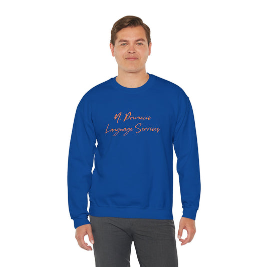 N. Primozic Language Services Sweatshirt Orange Font