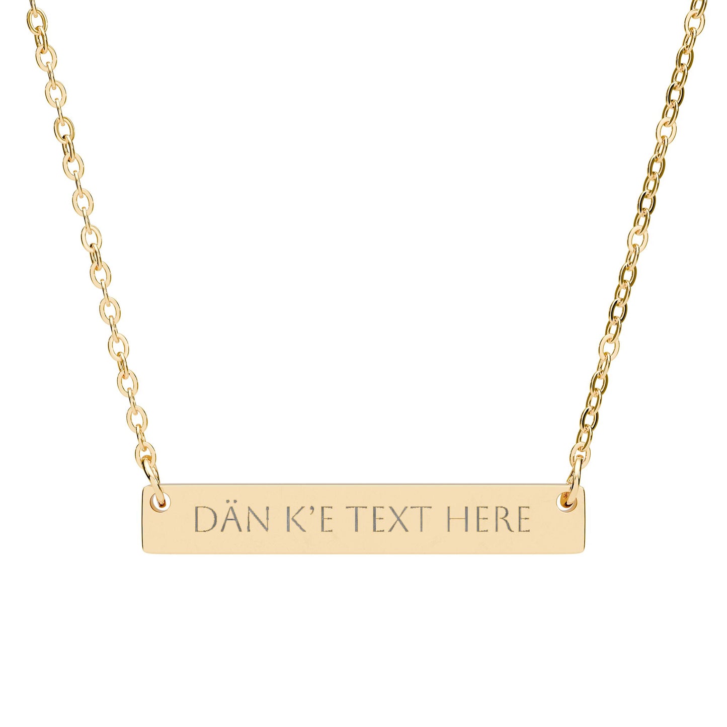 Personalized Horizontal Bar Necklace — Traditional Name Necklace