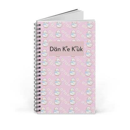 My Language Notebook Spiral Journal — Cute Pastel Duck Pattern, Pink School Notebook