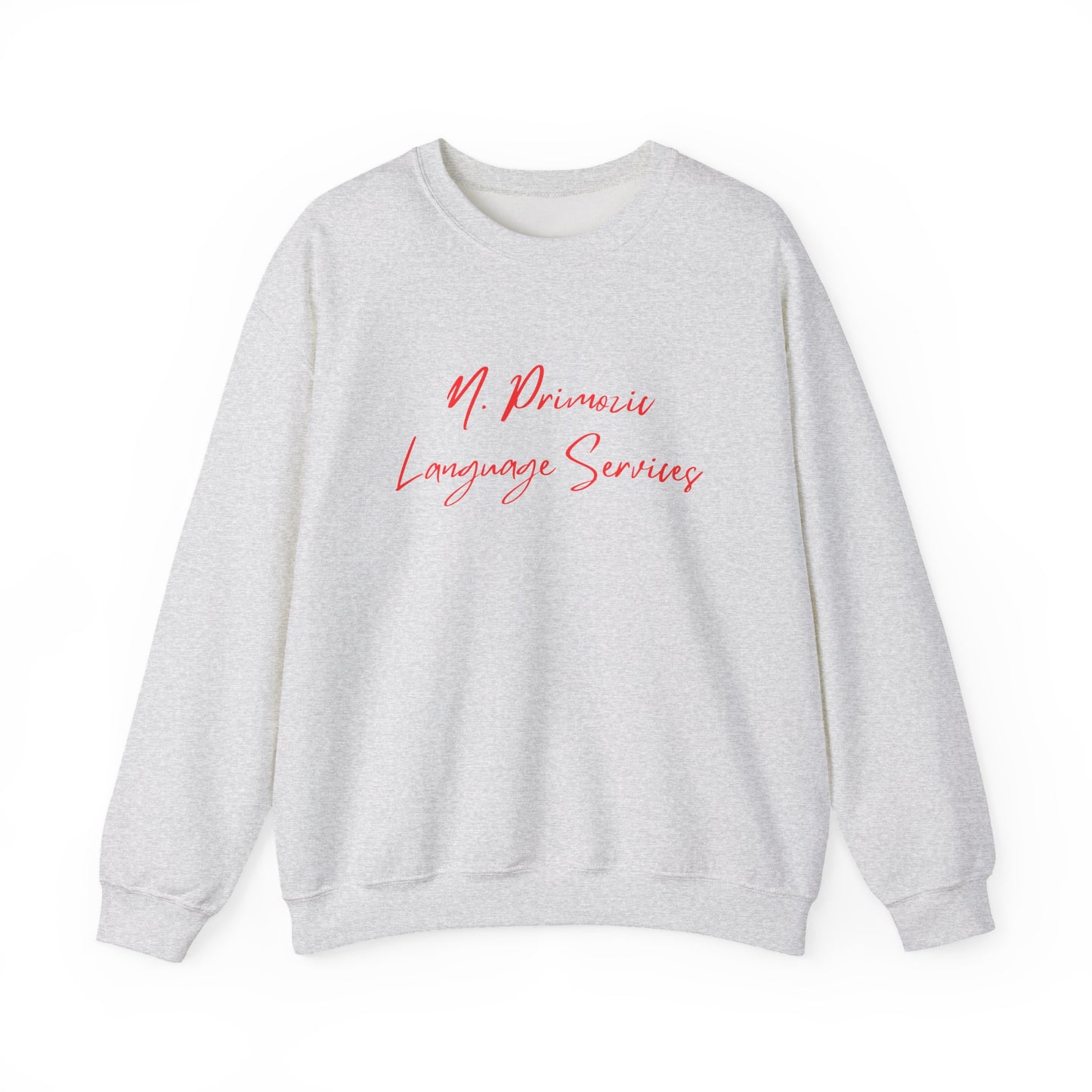 N. Primozic Language Services Sweatshirt Red Font