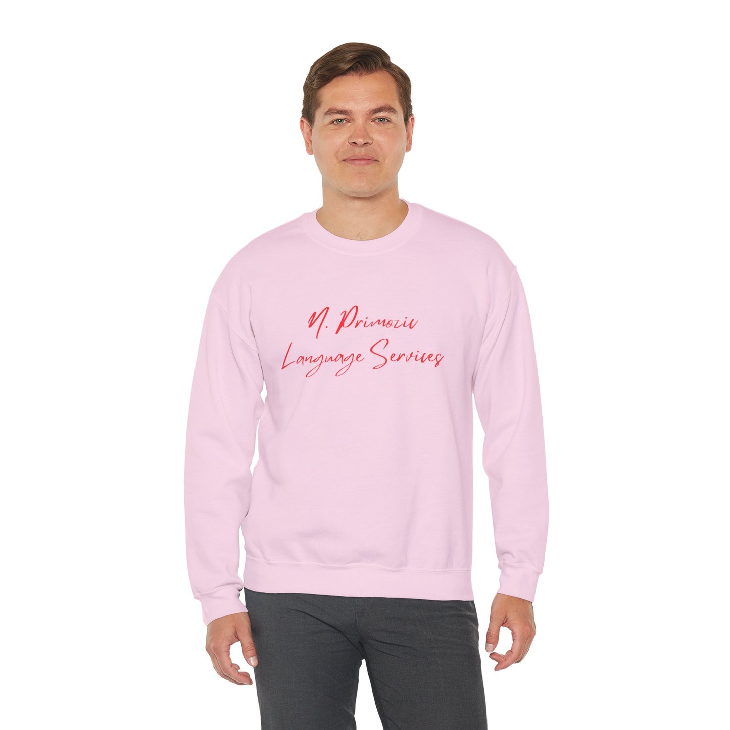 N. Primozic Language Services Sweatshirt Red Font