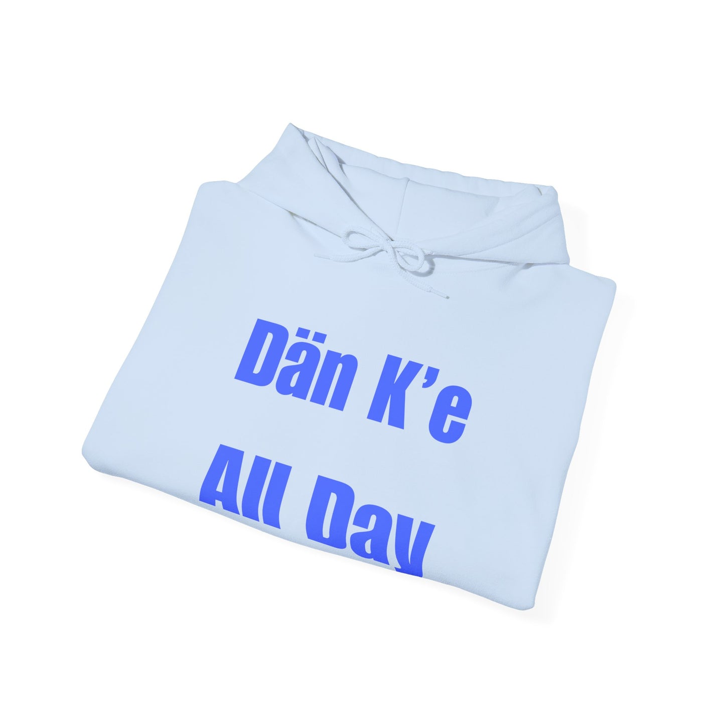 Dän K’e All Day Bold Hoodie Blue font