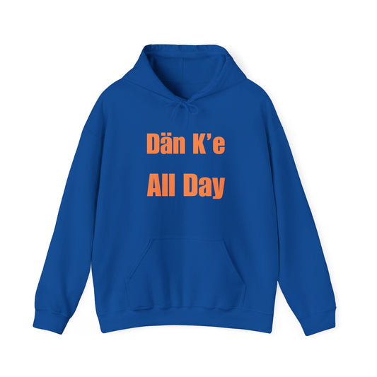 Dän K’e All Day Bold Hoodie Orange Font