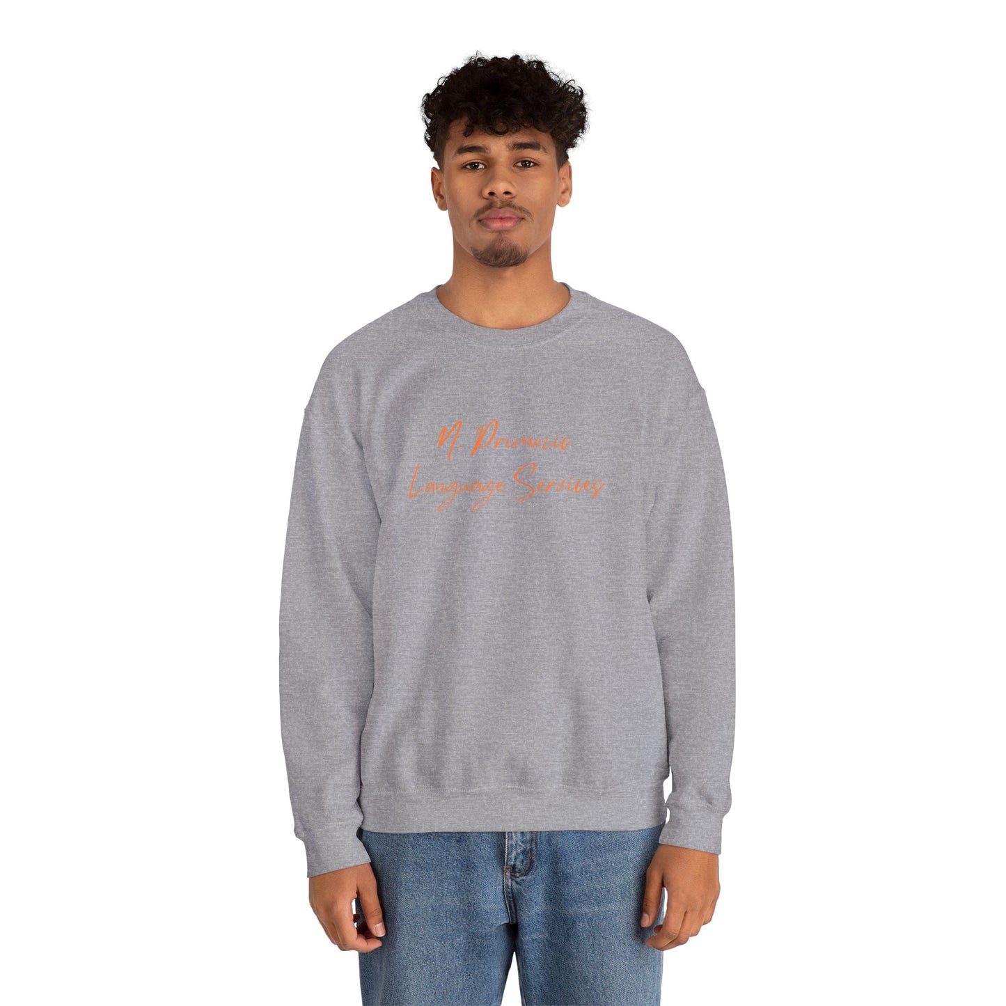 N. Primozic Language Services Sweatshirt Orange Font