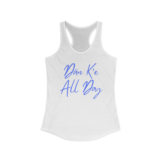 Dän K’e All Day Tank Blue Font