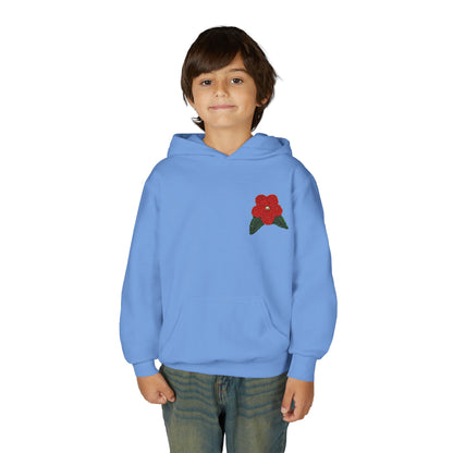 Youth Beaded Flower Hoodie Red