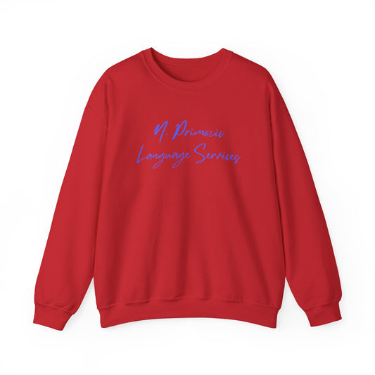 N. Primozic Language Services Sweatshirt Blue Font
