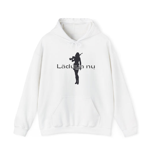 Hunter Silhouette Hoodie – "Lädúya nų" (I’m Going hunting) Graphic Sweatshirt