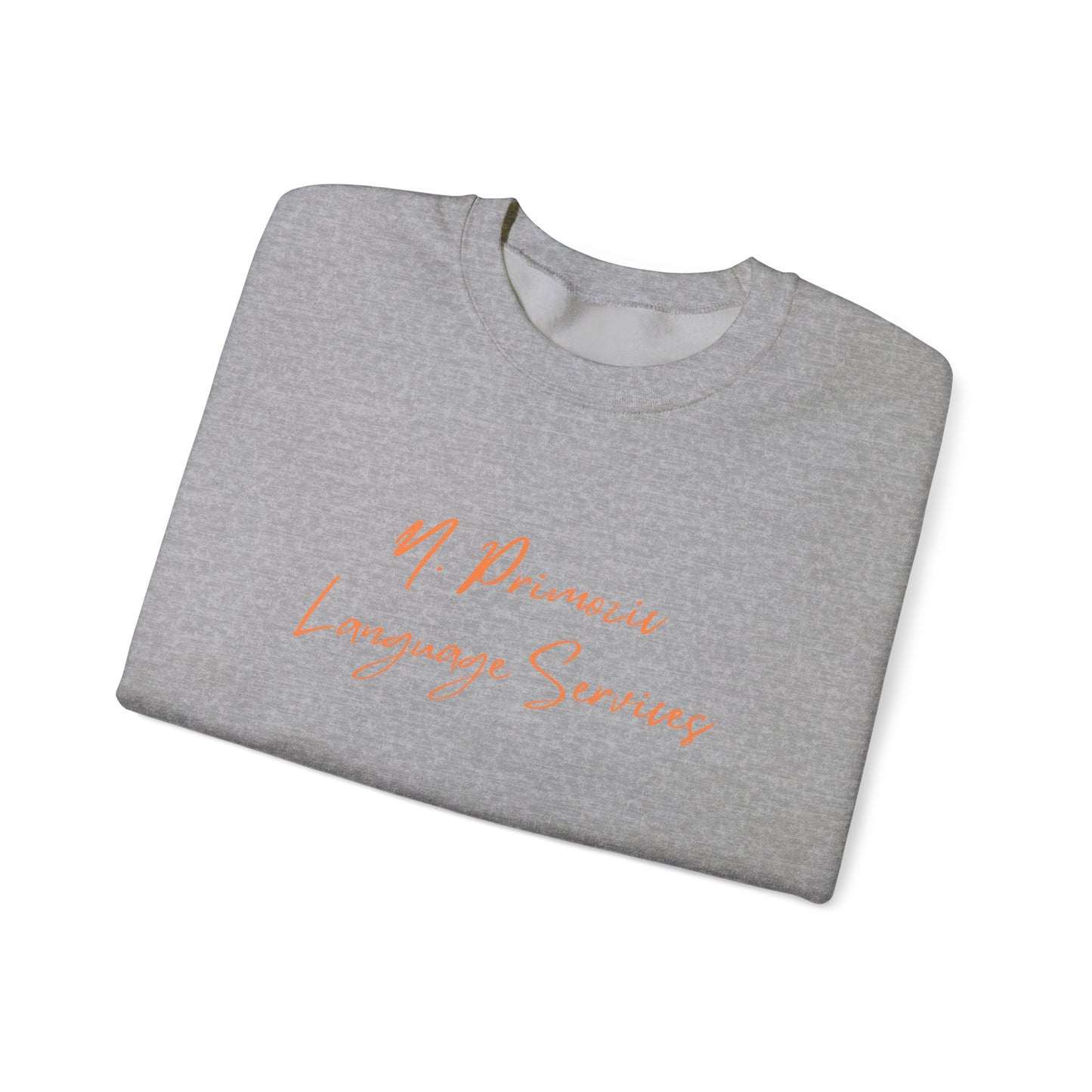 N. Primozic Language Services Sweatshirt Orange Font
