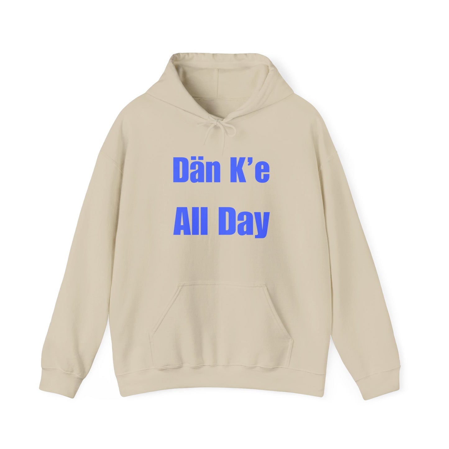 Dän K’e All Day Bold Hoodie Blue font