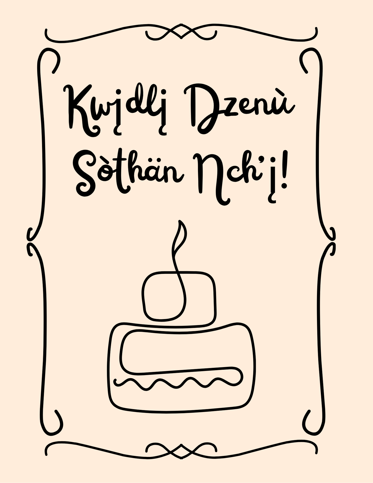Birthday Card Lines Editable Template 10"x7"