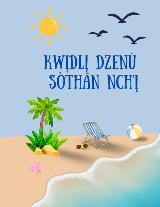 Birthday Card Beach Editable Template 10"x7"